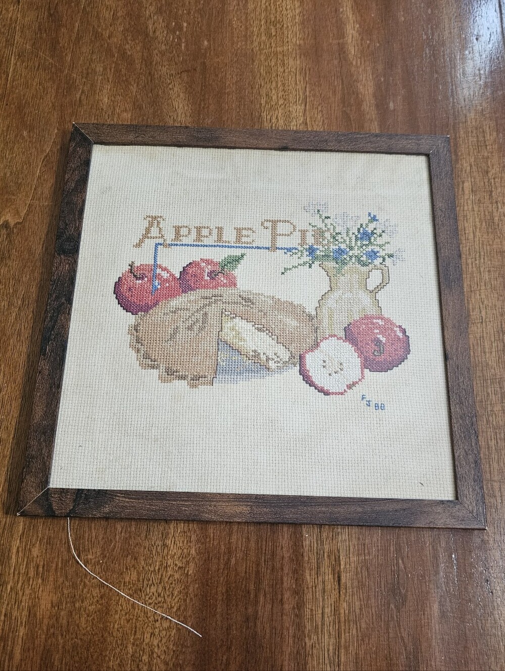 Apple Pie Framed Cross Stitch